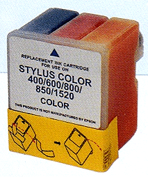 Epson Compatible Cartridge  S020089-3COLORS For use in Epson Stylus Color 400, 600, 800, 850, 1520 Epson MJ 930 C, Stylus Color 1520, Stylus Color 400, Stylus Color 600, Stylus Color 600Q, Stylus Color 800, Stylus Color 800N, Stylus Color 850, Stylus Color 850N, Stylus Color 850NE,